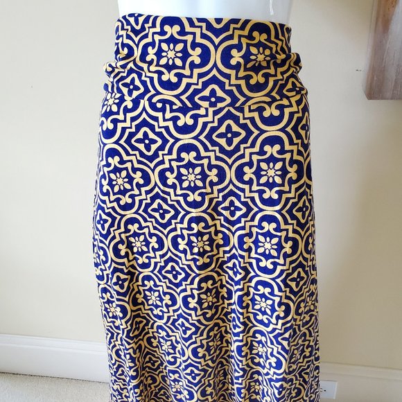 Loveappella Women Blue/Yellow Maxi Skirt SZ XS - Picture 3 of 9